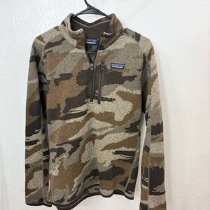 Patagonia Men's Camo Quarter-Zip Pullover - Brown, Tan, Green